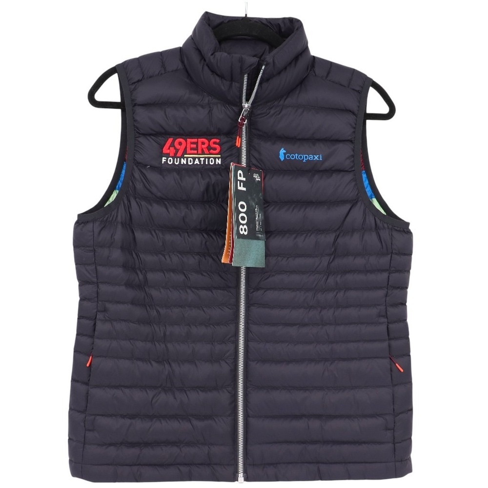 Cotopaxi Fuego Down Puffer Vest Women's Size S Black 800 Fill 49ers Foundation